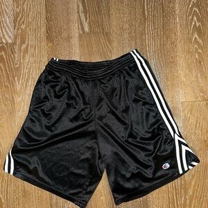Champion Black Shorts with White Stripes